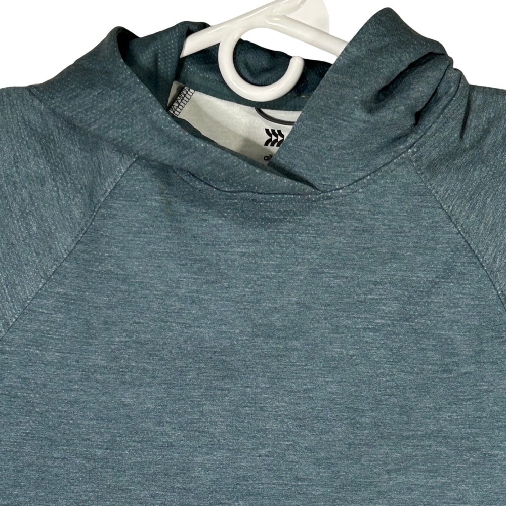 All in Motion Men's Mesh Spacer Hoodie Teal Blue Athletic Pullover S New